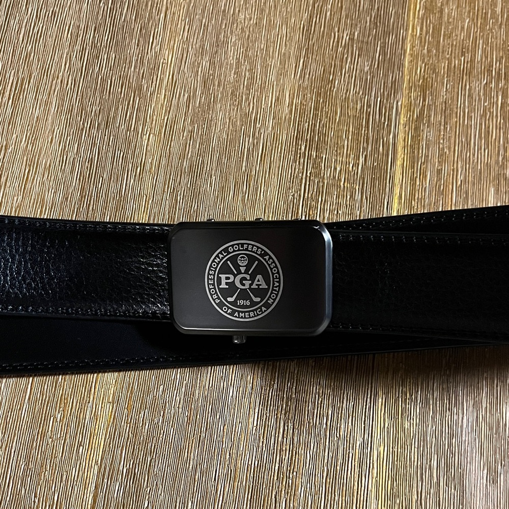PGA Black Leather Belt
